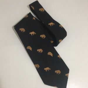 Vintage Gold Tiger Black Neck Tie 55.5” by Simon & Sons